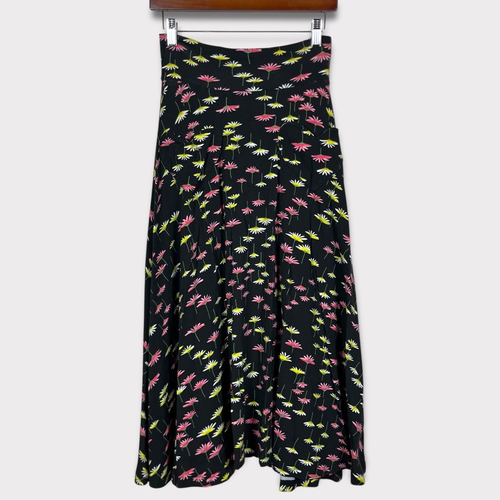 Effie’s Heart Floral Midi Skirt Small Boho Hippie Twee Pockets